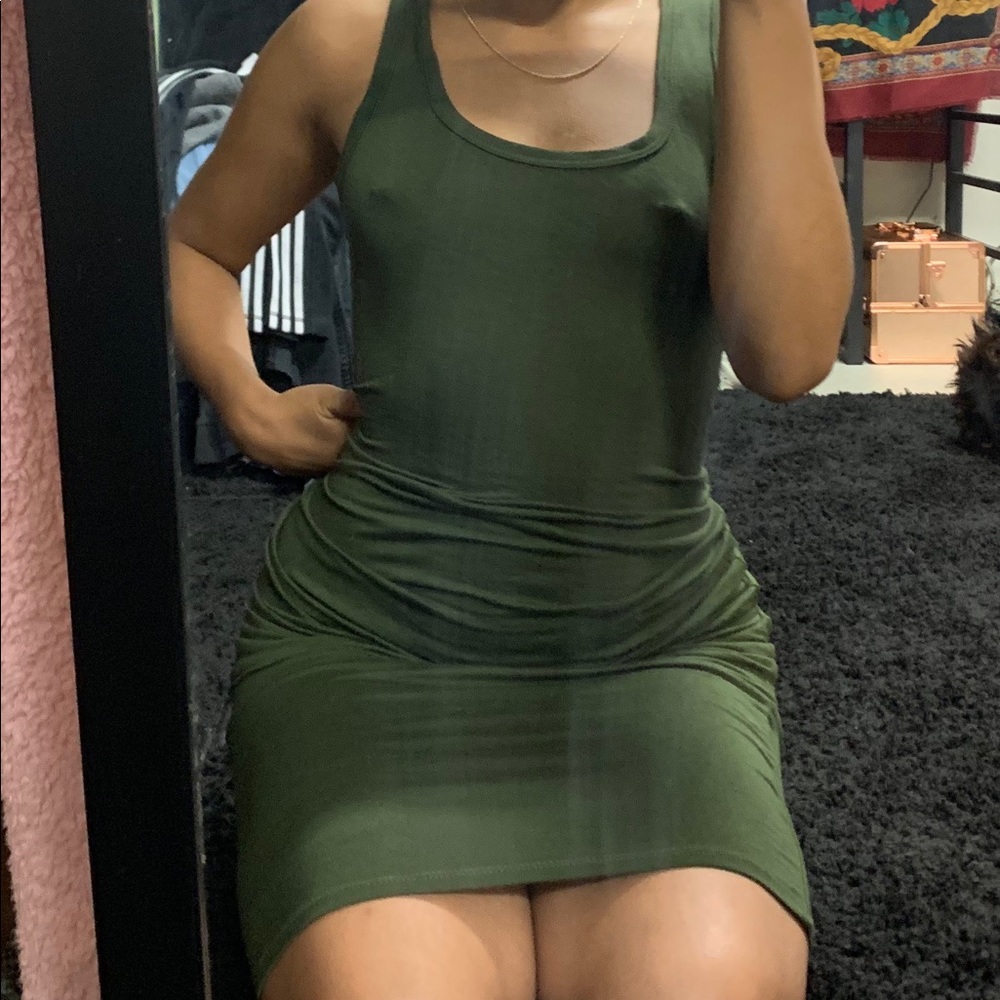Green midi dress